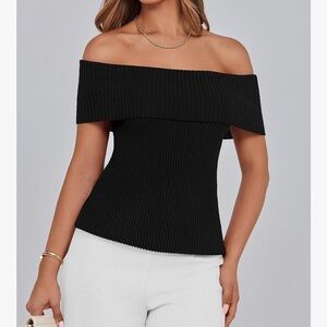 Chic Off-Shoulder Black Sweater